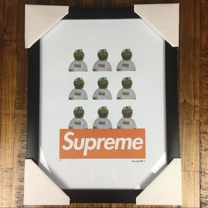 Supreme Kermit Paris Muppets Framed Wall Art Print